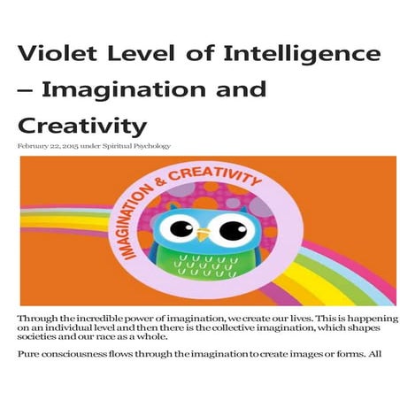 Violet level of intelligence – imagination and creativity