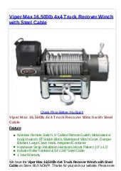 and 2 inch Receiver Cradle VIPER 12000lb with STEEL Cable includes wireless remote