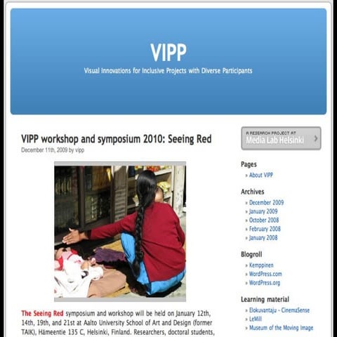 VIPP Presentation at Seeing Red symposium 2010