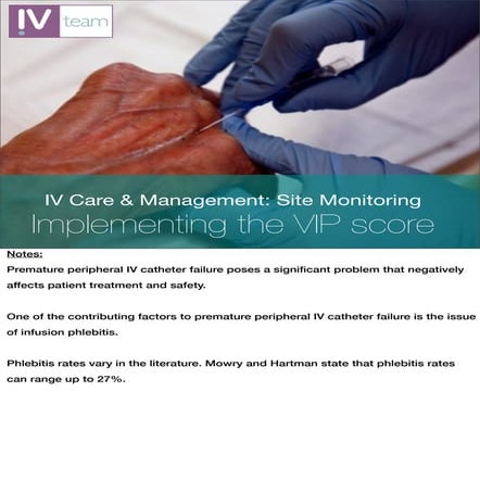 Notes to support the presentation 'Introduction to the Visual Infusion Phlebi...