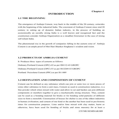 Ambuja Cement plant Industrial report