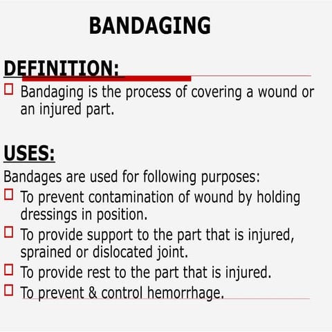 Fundamental of nursing bandaging 1st year nursing