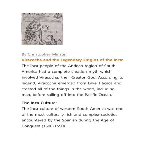 Viracocha and the legendary origins of the inca .