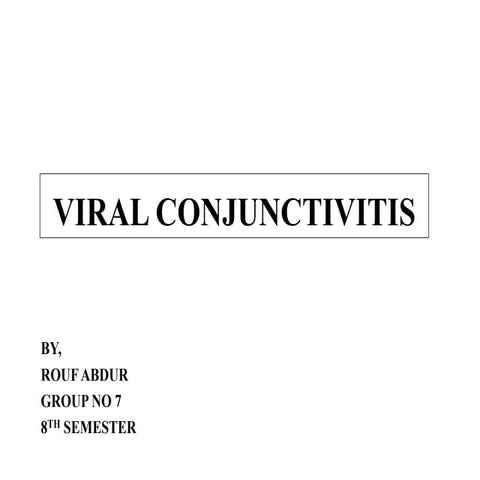 Viral conjunctivitis
