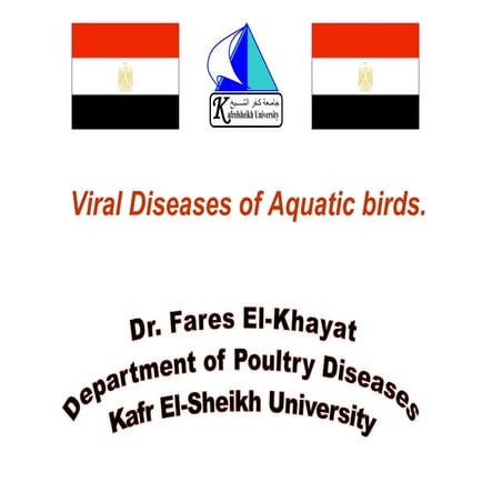 Viral diseases of aquatic birds. Dr Fares El-Khayat