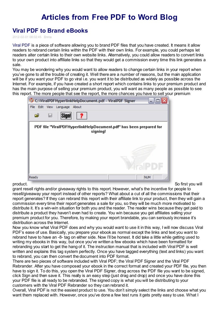 Viral pdf to brand e books free pdf to word blog