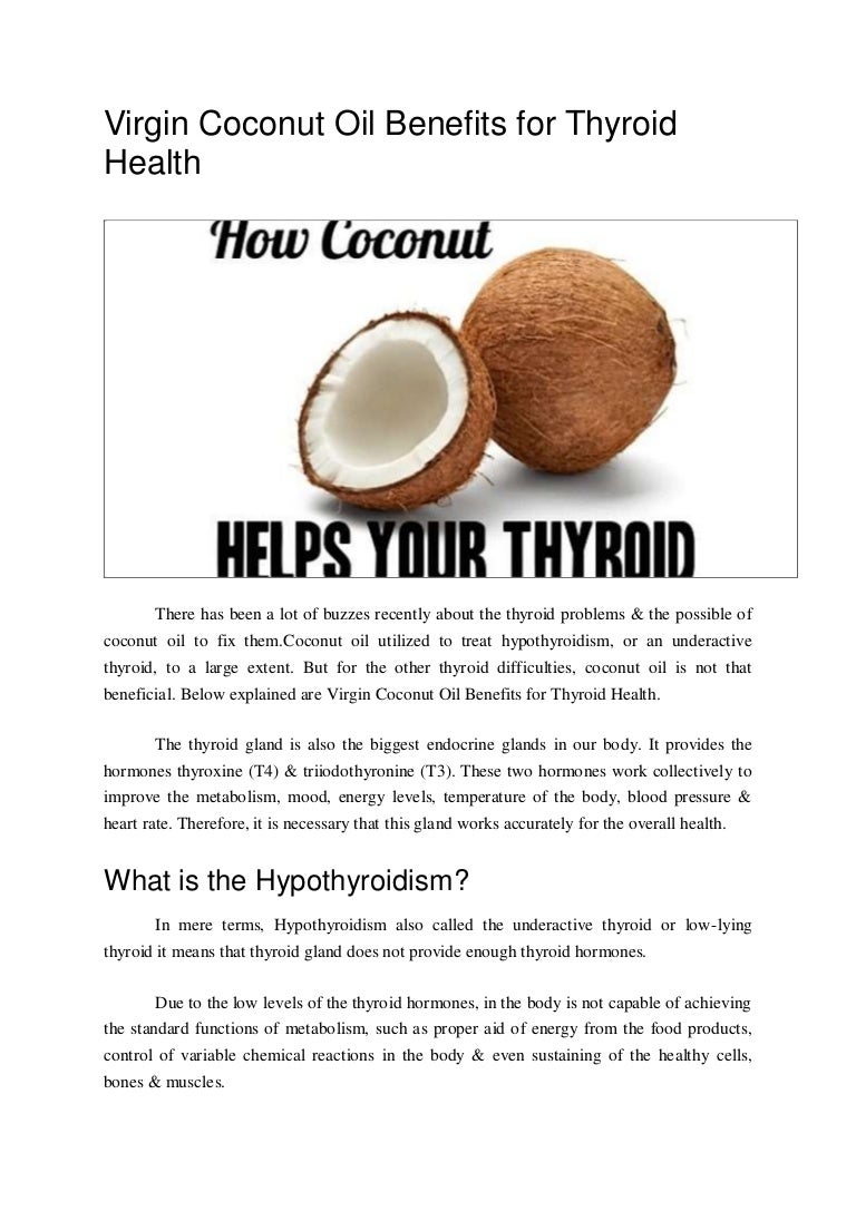Virgin coconut oil benefits for thyroid health