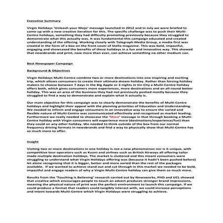 Virgin Holidays - Thinking outside the box