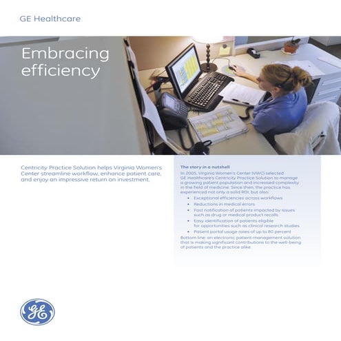Embracing efficiency - Centricity Practice Solution Virginia Women's Center C...