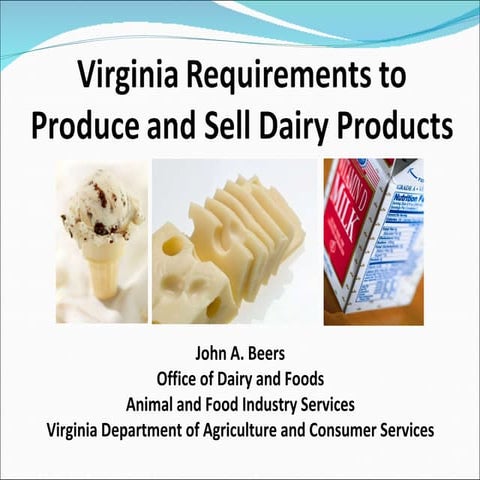 Virginia dairy regulations