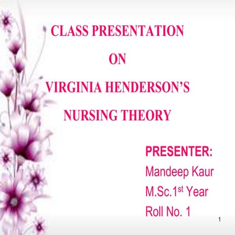 Virginia henderson's theory of nursing