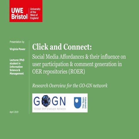 Click and Connect: Social Media Affordances & their influence on user partici...