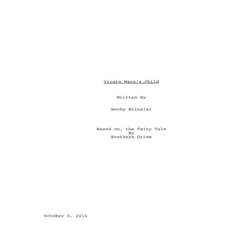Short Screenplay of Virgin Mary's Child