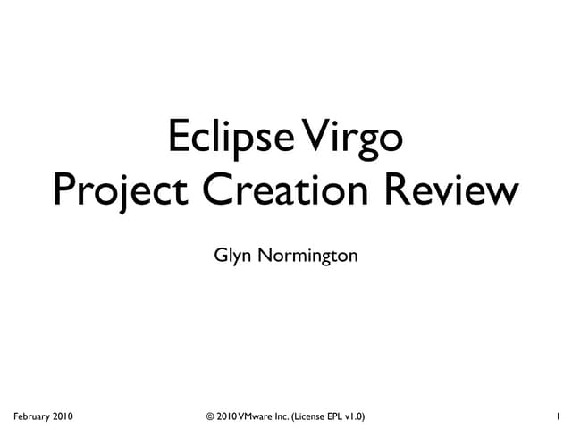 Virgo Project Creation Review