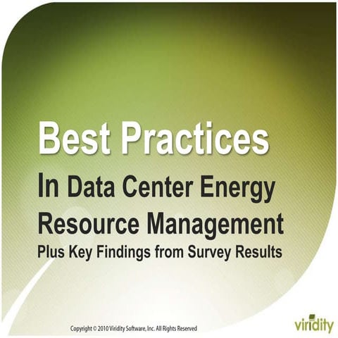 Best Practices in Data Center Energy Resource Management