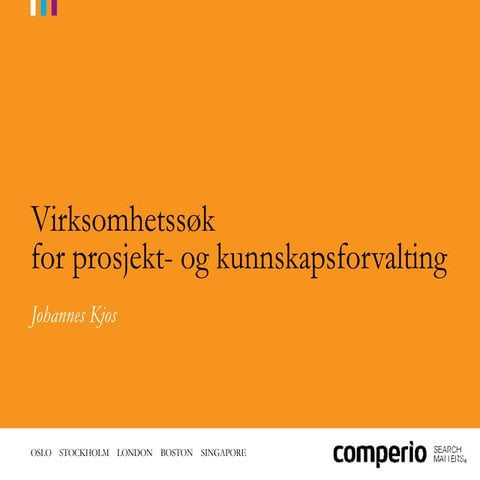 Virksomhetssøk for prosjekt  - Comperio