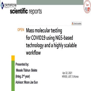 Next Generation Sequencing- NGS for COVID19 PPT
