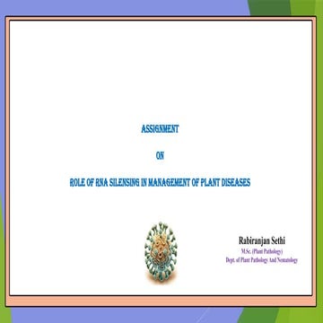 Role of RNA silencing in management of plant disease management