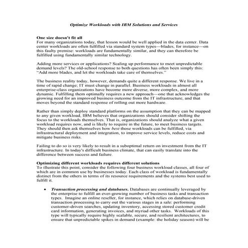 Optimize Workloads with IBM Solutions and Services