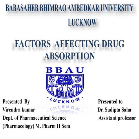 Factor affecting drug absorption