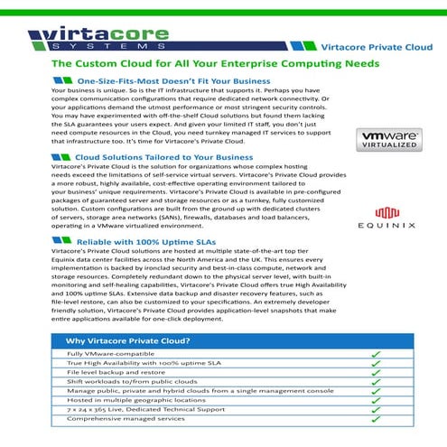 Virtacore Private Clouds