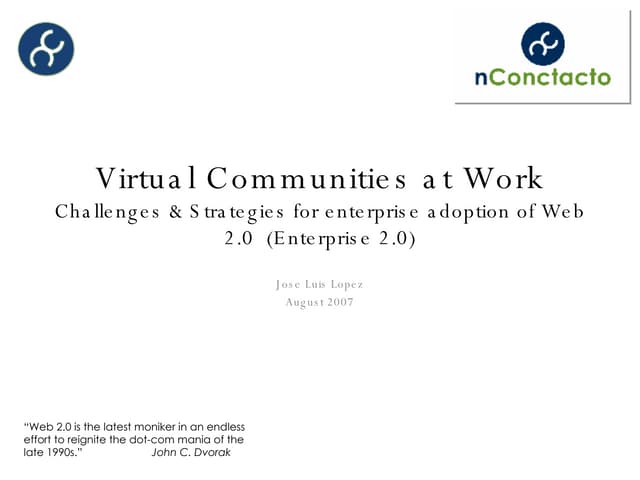 Virtual Communities at Work