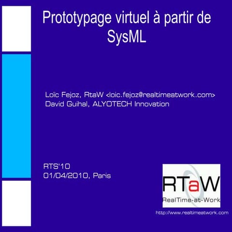 Prototypage virtuel à partir de SysML