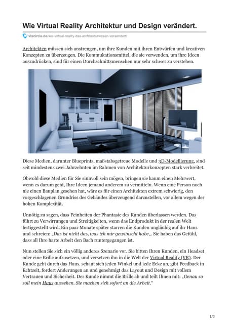 Virtual reality-architektur