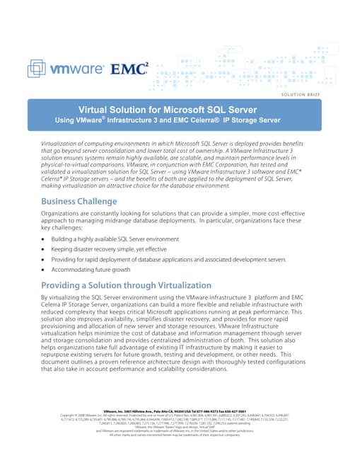 Virtual Solution for Microsoft SQL Server