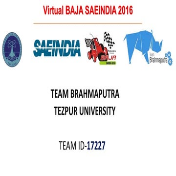 Virtual baja 2016 17227 tezpur university_presentation