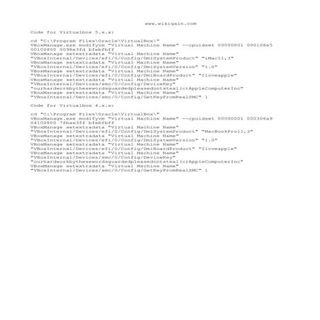 Virtual box code by wikigain