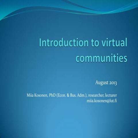Virtual communities