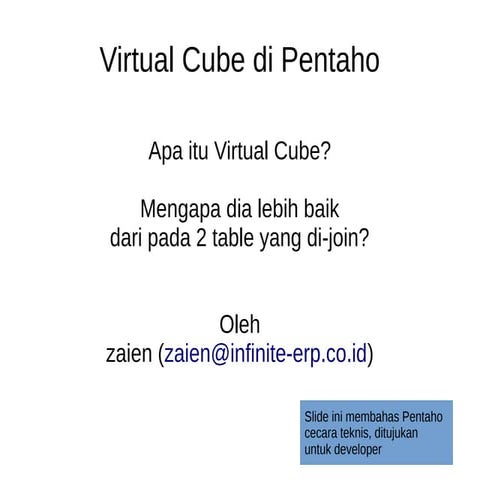 Virtual cube di pentaho