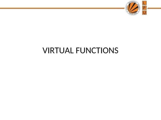 VIRTUAL FUNCTIONS  c++ -POLYMORPHISM.ppt