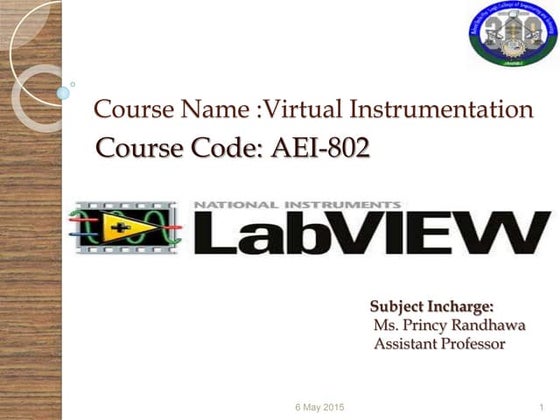 Virtual Instrumentation | PPTX | Computer Peripherals | Computing