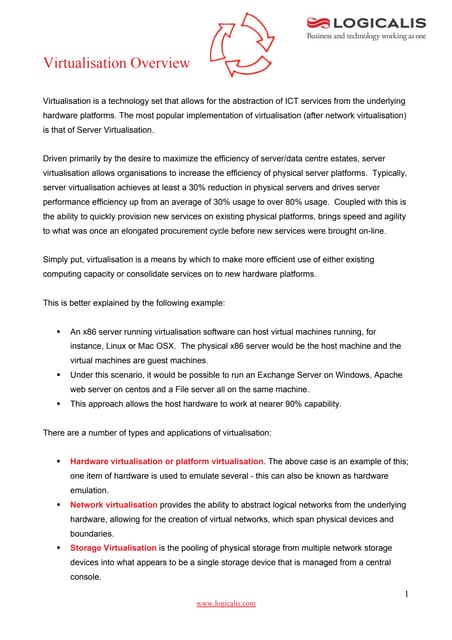Logicalis - Virtualisation overview
