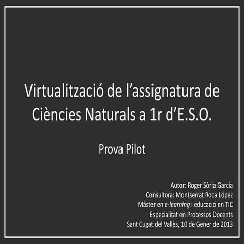 Virtualització d'una assignatura presencial roger sòria