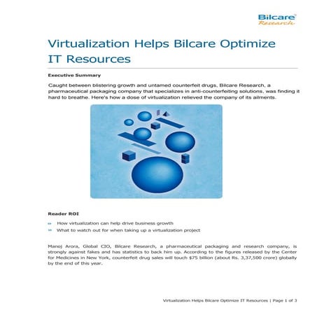Virtualization Helps Bilcare Optimize