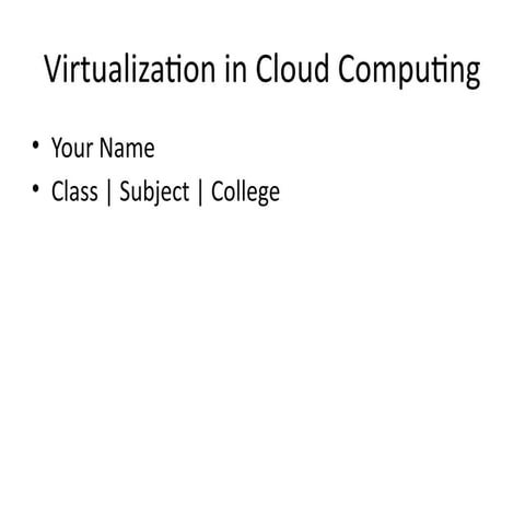 Virtualization Potential presentation template