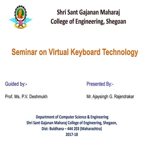 Virtual keyboard seminar ppt | PPTX