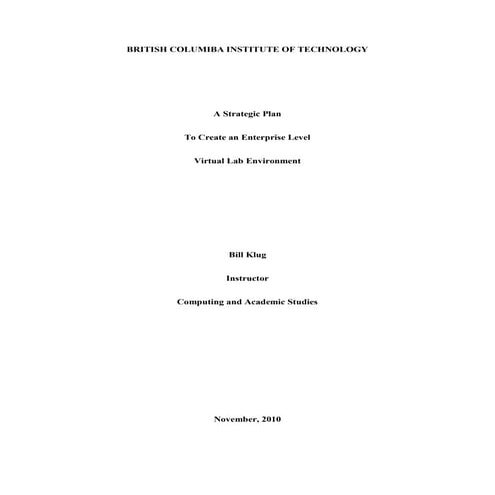 A virtual lab strategic plan