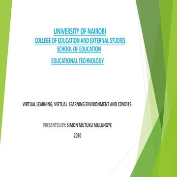 Virtual learning, online learning environment and covid 19  slides