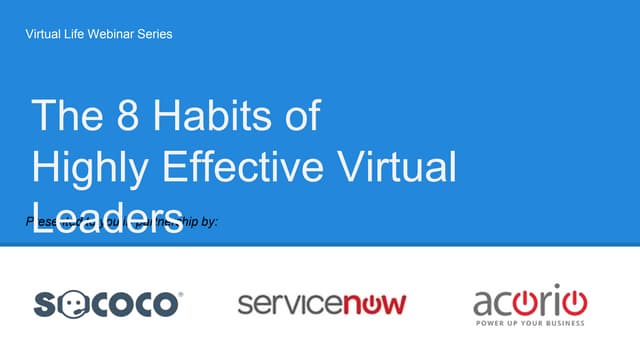 The 8 Habits of Highly Effective Virtual Leaders