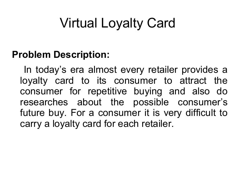 Virtual loyalty card