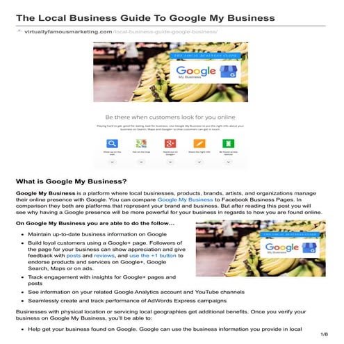 The Local Business Guide to Google My Business | VirtuallyFamousMarketing.com