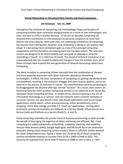Virtualized  Networking in Virtualized Data Center and Cloud Computing