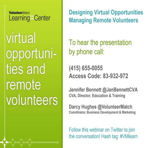 Desigining Virtual Opportunities, Managing Remote Volunteers