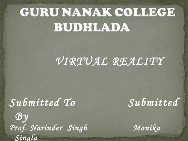 Virtual reality