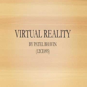 Virtual reality