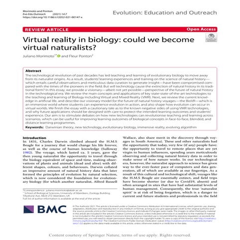 Teaching Biology Online: How we use VR simulations to deliver the world ...